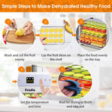 Dehydrators for Jerky, 8 Stainless Steel Trays, 600W Fruit Dehydrator, 24H Timer and 190°F Temperature Control, Overheat Protection, Food Dryer for Jerky, Herbs, Fruit, Dog Treats