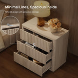 SICOTAS Night Stand Set 2 - Oversized Extra Large Bedside Table Modern Side Table with Storage Fluted 3 Drawer Nightstand 27.5" W End Tables Dorm Room Nightstands for Bedroom Sofa Couch Home Office