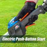 LawnMaster NPTGCP2517B No-Pull Gas String Trimmer with Electric Start 25cc 2 Cycle,17-Inch
