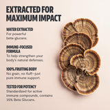 FreshCap Mushrooms Premium Organic Turkey Tail Supplement Capsules - 10:1 Fruiting Body Extract with 35% Beta-Glucans - 3rd-Party Tested - Supports Daily Immunity and Gut Resilience (60 Capsules)