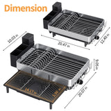 Urackify Dish Rack for Kitchen Counter, 304 Stainless Steel Dish Drying Rack, Expandable Dish Drainer, Foldable Dish Strainer with Cutlery Holder, Kitchen Plate Rack (Black, Large Size)
