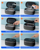 onlikin 35W Ultrasonic Jewelry Cleaner, 45KHz Retainer Cleaner for Jewelry, 5 Timer & 3 Power Modes, Eyeglasses, Rings, Watch Strap, Dentures - 20oz, 304 Stainless Steel Tank, Quiet <38dB (Black)