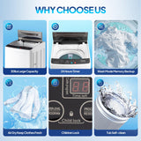 ROVSUN 1.8CuFt Portable Clothes Dryer and 17.8LBS Full-Automatic Washing Machine Set, Compact Laundry Washer and Dryer Combo Set with Stainless Steel Inner Tub, for Apartment, Dorms, Home
