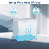 7.0 Cu.ft Chest Freezer, Top Open Door Deep Freezer with 7 Adjustable Thermostat (-18°F to 50°F), Compact Freezer with Removable Basket for Home/Garage/Office, Black