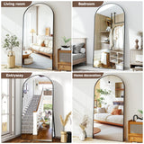 Easly 46"x76" Extra Large Arched Full Length Mirror - Leaning Mirror Arch Wall-Mounted Mirrors - Aluminum Alloy Frame Modern Simple Home Decor - for Living Room Bedroom Cloakroom