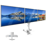 Mount-It! Triple Monitor Desk Mount, 13-27" Screens, White