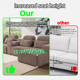 RENDGO 146" Oversized Boneless Sectional Sofa with Chaise,U Shaped,Coffee