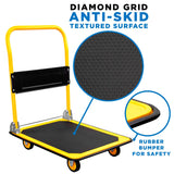 Mount-It! Heavy Duty Folding Hand Truck Dolly Platform Truck, 660 lb Flatbed Cart with Wheels