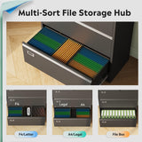 4 Drawer Lateral File Cabinet with Lock, Metal Filing Cabinets for Home Office