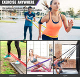 VEICK Resistance Bands for Working Out, Rubber Exercise Band Set for Men Women, Heavy Full Body Elastic Workout Bands Equipment for Home Fitness Gym, 4 PCS