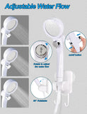 innhom Portable Camping Shower, 6000mAh Rechargeable Camp Shower Pump with LED Display, IPX7 Waterproof & 2 Spray Modes Electric Outdoor Shower for Hiking, Travel, Pet Bathing and Car Washing, White