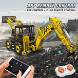 Mould King 17036 Excavator and Bulldozer 2 in 1, RC Bulldozer Building Set for Adults, APP Remote Control Truck Construction Vehicles Model with Motors, 2239 Pieces