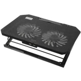 Laptop Cooling Pad Adjustable Stand with Fan USB Powered Black Plastic