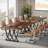 70.86-Inch Rectangle Meeting Seminar Table with Unique Curved Metal Support for Home Office (Without Chair