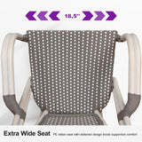 PURPLE LEAF Patio French Bistro Armchairs Set of 2, White Finish, Deep Blue