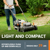 WORX 40V 14" Cordless Lawn Mower for Small Yards, 2-in-1 Electric Mower Cuts Quietly, Compact & Lightweight Push Lawn Mower