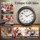 CLXEAST 18 Inch Large Illuminated Wall Clock with AI Smart Night Light Sensor,Modern Farmhouse Wall Clocks for Living Room,Bedroom, Kitchen, Home Office,Oil Rubbed Bronze Black
