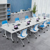 Conference Room Tables with Wheels Foldable Large Rectangle Meeting Seminar Table for 6-12 People