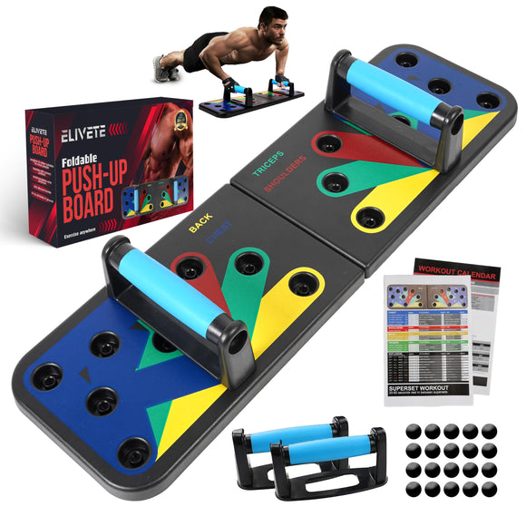 Push up Board for Men & Women | Multi-Function Foldable Pushup Board | Muscle max Push Up Board for Floor Home Workout Equipment | Fitness & Strength Training Equipment PRAYEM FLEX