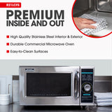 Sharp R-21LCFS Medium-Duty Commercial Microwave Oven with Dial Timer, Stainless Steel, 1000-Watts, 120-Volts