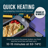 Hot Bento – Self Heated Lunch Box and Food Warmer – Battery Powered, Portable, Cordless, Hot Meals for Office, Travel, Jobsite, Picnics, Outdoor Recreation, Kitchen Meal Prep, Very Perri