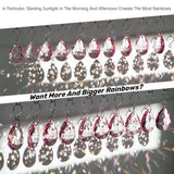 H&D HYALINE & DORA 10pcs Bauhinia Crystal Suncatcher Prisms Chandelier Beads Replacement 38mm Hanging Crystals Ornament Pendant for Window Wedding Party Decor,Pink