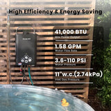 GASLAND BE158B CSA Certified Portable Tankless Water Heater – Features Digital Display & Multi-Protection, 1.58 GPM Propane Hot Water for Outdoor & Mobile Use – Black