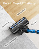 Cordless Vacuum Cleaner, 8-in-1 Cordless Stick Vacuum Cleaner with 3 Suction Modes, Up to 45mins Runtime, Rechargeable, Self-Standing, Wireless Vacuum Cleaners for Home Pet Hair Carpet Car Hard Floor