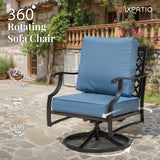 MIXPATIO 4-Piece Metal Patio Conversation Set, Fire Pit Table, 50,000 BTU