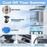 Auertech 7000CFM Swamp Cooler Outdoor, 23 Gal Swamp Cooler Air Conditioner with Large Water Tank, 3 Speed, 8 Ice Pack, Metal Frame Commercial Evaporative Air Cooler for Garage Warehouse Restaurant