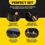 Long Resistance Bands for Working Out - Pull Up Assistance Bands with Handles, Door Anchor - Stretch Bands for Exercise Bands Resistance Bands Set (Green Set with Bar)