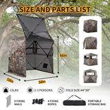 FUNHORUN Hunting Blind 270/360 Degree See Through Ground Blind for Deer Hunting, 2-3 Person Pop-up Hunting Deer Blind, Turkey Blind, Portable Hunting Blind for Deer Hunting Turkey Hunting... FUNHORUN