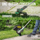 Litheli 20V 12" Cordless String Trimmer/Wheeled Edger, Battery Powered Weed Wacker with Auto Line Feed for Lawn Trimming/Edging