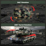 Supdex 1:24 RC Tank-2.4G Remote Control Army Tank That Shoot BBS with 360° Rotating Turret, Auto Demo, Sound, Light and Smoke, All-Terrain Climbing RC Military Vehicle Toy Gift for Boys Ages 6-12