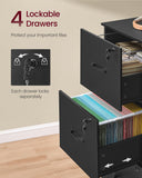 VASAGLE 4 Drawer File Cabinet with Locks, for A4, Letter Sized Documents
