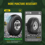 Wiltire (2 Pack) 4.10/3.50-4 Flat Free Tire and Wheel 10-Inch Solid Wheel Replacement with 5/8 Extra 3/4 &1/2 Bearings,2.2" Offset Hub -Compatible with Hand Truck,Wheelbarrow(Wave,Gray)