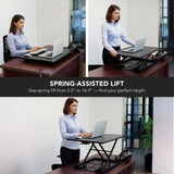 Mount-It! Standing Desk Converter 32" x 22" – Sit Stand Desk Riser with Gas Spring Lift, Slim 2.5" Low Profile, Height Adjustable Desktop Workstation, Preassembled Sit-Stand Solution for Home & Office