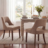 UVV Wooden Dining Chairs Set of 6, Mid Century Modern Upholstered Dining Room Chair Kitchen Chairs