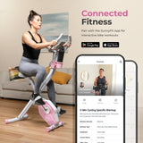 Sunny Health & Fitness Foldable Pink Magnetic Exercise X-Bike Pro, 300LB Capacity, Low-Impact, 14-Level Resistance, Ergonomic Support, SunnyFit® App Enhanced Bluetooth Connectivity - P2320 Sunny Health & Fitness