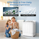 SUPER DEAL Compact Mini Twin Tub Washing Machine 13lbs Capacity Portable Washer Wash and Spin Cycle Combo, Built-in Gravity Drain for Camping, Apartments, Dorms, College, RV’s and Small Spaces