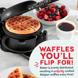 Belgian Waffle Maker – 1” Thick Waffle Mold, Nonstick Waffle Iron with Quick Heat-Up, Surface (Black) DASH