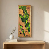 Preserved Moss Wall Art - Natural Green Decor with Wood Frame Modern Nature Wall Hanging for Home and Office - 20"x39"
