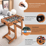 GYMAX Folding Foosball Table, 27” Freestanding Soccer Game Table with 2 Balls for Family, Home, Game Room Teens Adult