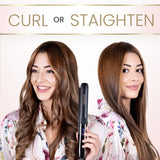 ELLA BELLA® Titanium Flat Iron Hair Straightener Slim (with Infrared) • Professional Straightening Iron • Digital Display to Accurately Control Temperature • As Featured in Good Housekeeping