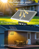 Ofuray Of-10000W Solar Flood Lights Outdoor,18Ah High-Power Solar Street Light with Motion Sensor,4 Lighting Modes, 3000K/4000K/6500K, Dusk to Dawn, 9.8FT Cable, Adjustable Angle, Pole & Wall Mount