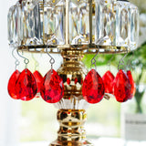 H&D HYALINE & DORA 10pcs Bauhinia Crystal Suncatcher Prisms Chandelier Beads Replacement 38mm Hanging Crystals Ornament Pendant for Window Wedding Party Decor,Red