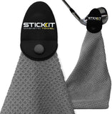 STICKIT Magnetic Towel, Grey | 2-Pack | Top-Tier Microfiber Golf Towel with Deep Waffle Pockets