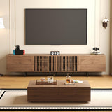 NessCarsti Mid-Century Modern TV Stand and Expandable Coffee Table Set