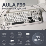 Wireless Mechanical Keyboard, Hot Swappable Gasket Custom Gaming Keyboard (White Grey, Graywood V3 Switch) EPOMAKER