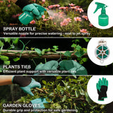 Gardening Hand Tool Kit 14PCS Heavy Duty Stainless Steel Garden Tool Set with Floral Garden Tote
